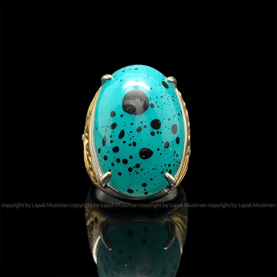 [Bayar di Tempat] Cincin Pria Batu Akik Bacan Syntetic Big Size Origin Indonesia