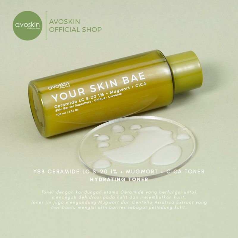 (BPOM) AVOSKIN Your Skin Bae Ceramide LC S-20 1% + Mugwort + Cica Toner 100ml