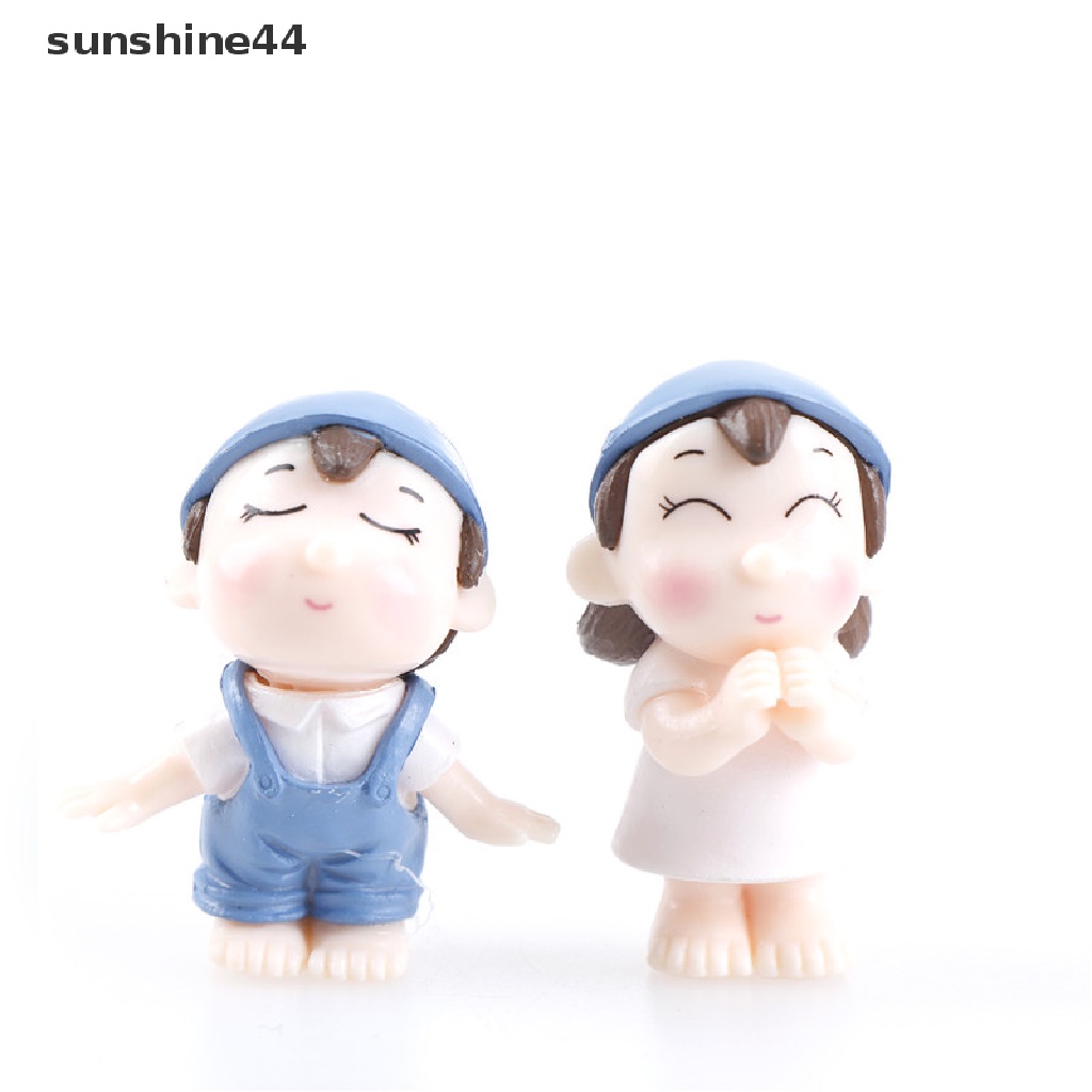 Sunshine Miniatur Pasangan Kekasih Bahan Resin Untuk Dekorasi Terrarium / Taman Peri