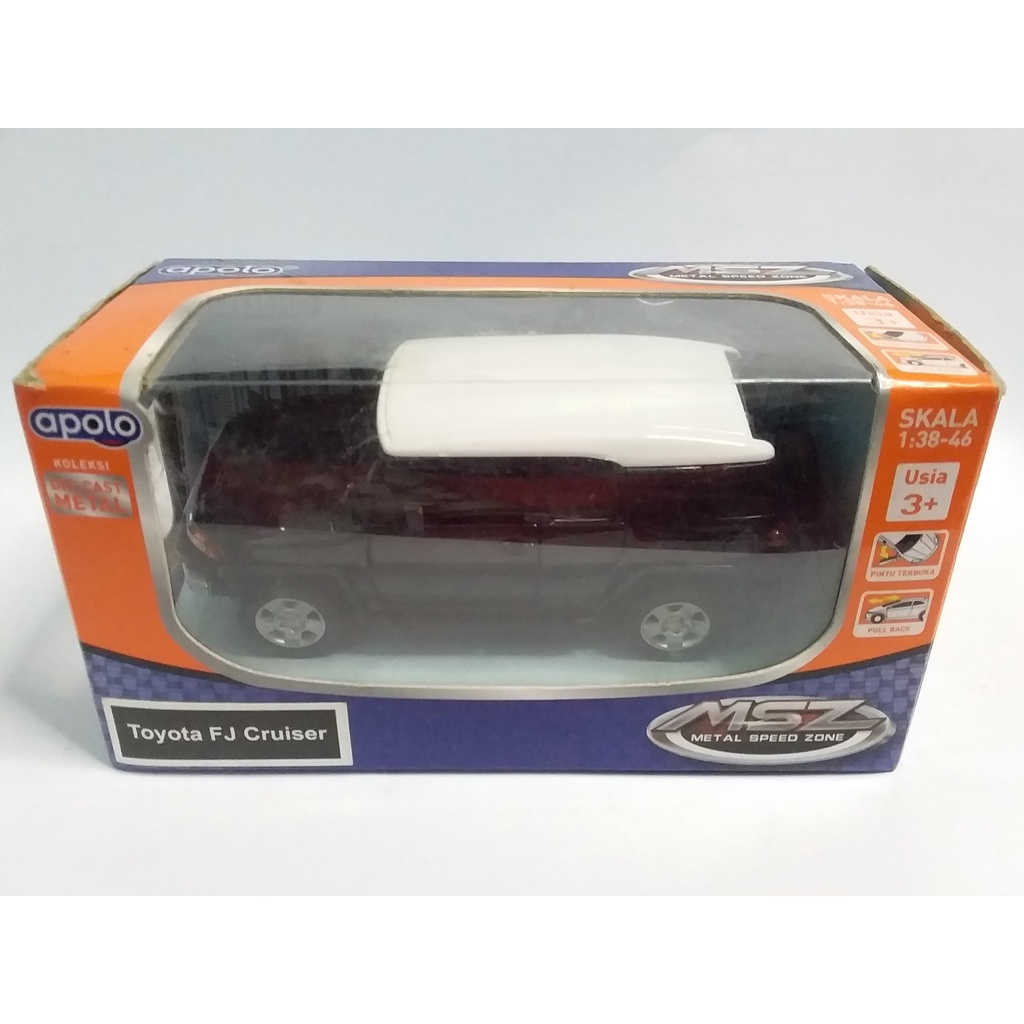 Diecast APOLO MSZ Toyota FJ Cruiser Hitam Koleksi Mainan Anak