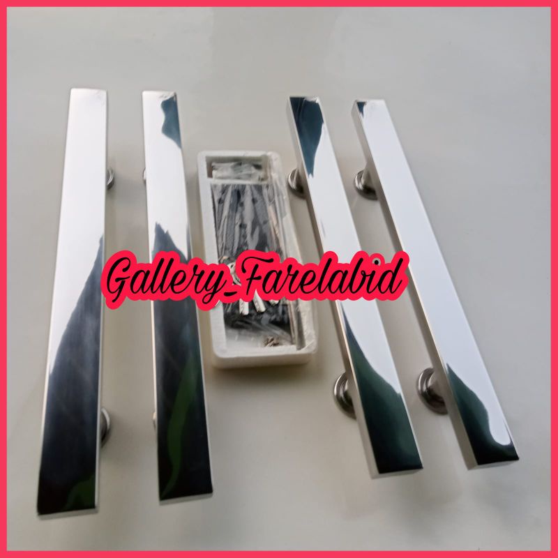 Handle Pintu Rumah Stainless Steel Kotak Crom 80 Cm Full Set Body Kunci Gagang Pintu Rumah Modern 60 Cm Set Bodi Pelor Pegangan Pintu Kupu Tarung 45 Cm Tarikan Pintu Rumah Utama Minimalis