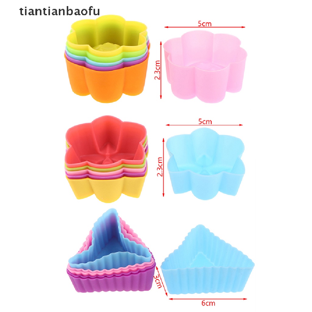 6pcs / Set Cetakan Kue Bentuk Segitiga Warna Ungu Emas Bahan Silikon Untuk Dekorasi