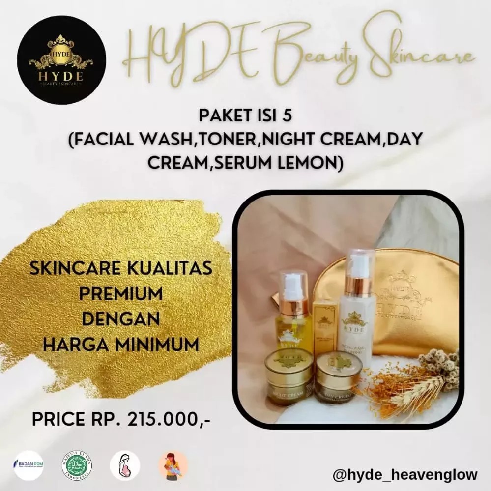 Hyde Beauty Skincare Bpom Perawatan Wajah Glowing Kecantikan Pelembab Wajah Sabun Mandi Cair Make Up Promo Murah Flash Sale