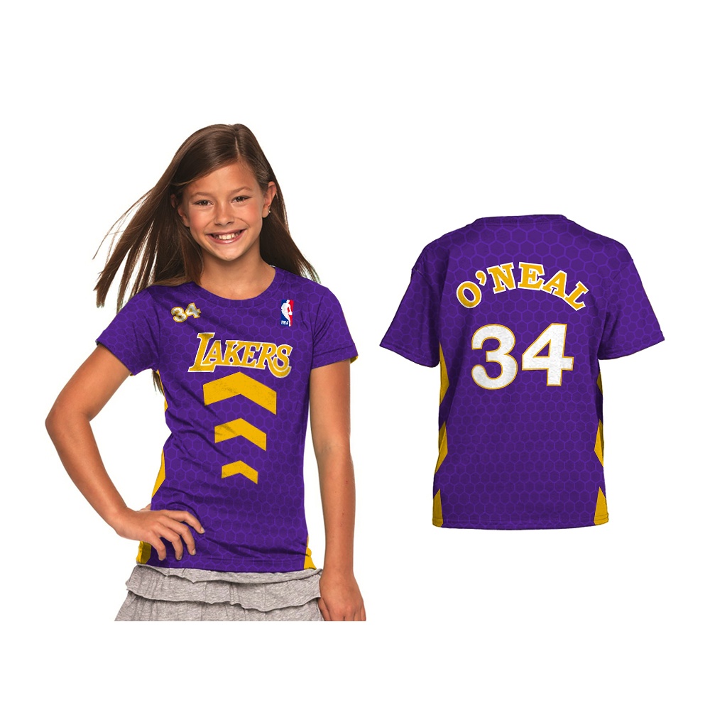 Baju Anak T-Shirt Kaos Jersey Basket Ball Lakers 05 Full Printing Custom