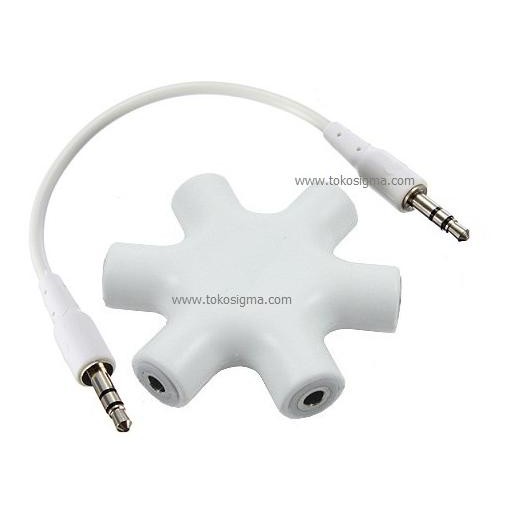 SIX WAY HUB SPLITTER AUDIO 3.5mm STEREO PEMBAGI 6 LUBANG AUDIO AUX