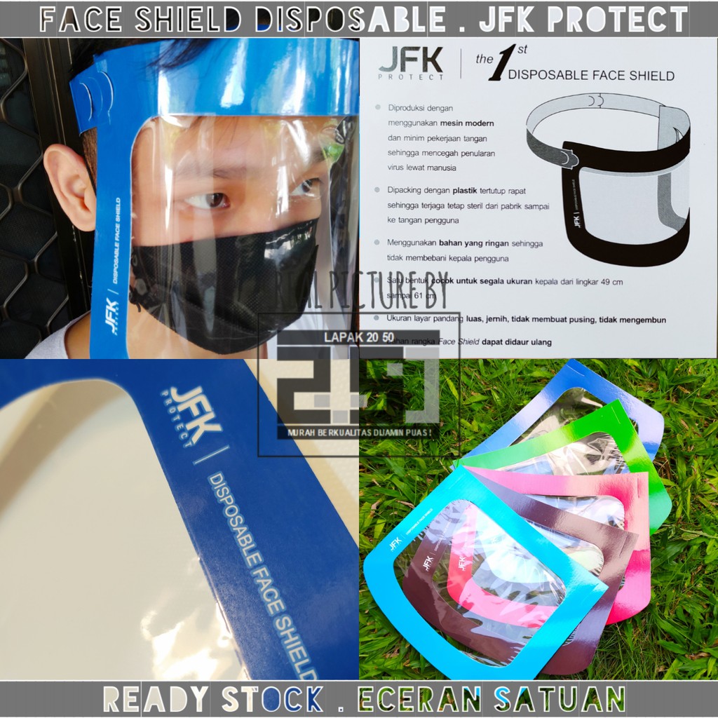 FACE SHIELD ANAK DEWASA SEKALI PAKAI TERMURAH ECER SATUAN APD FACESHIELD ANTI FOG EMBUN DISPOSABLE