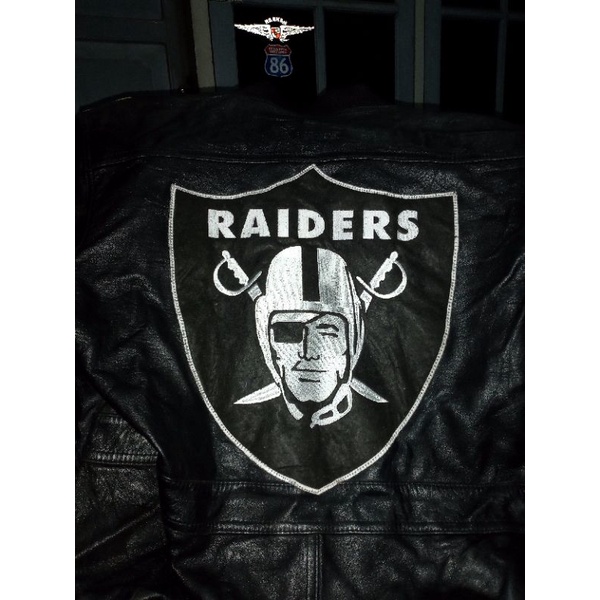 Jaket kulit NFL Raiders