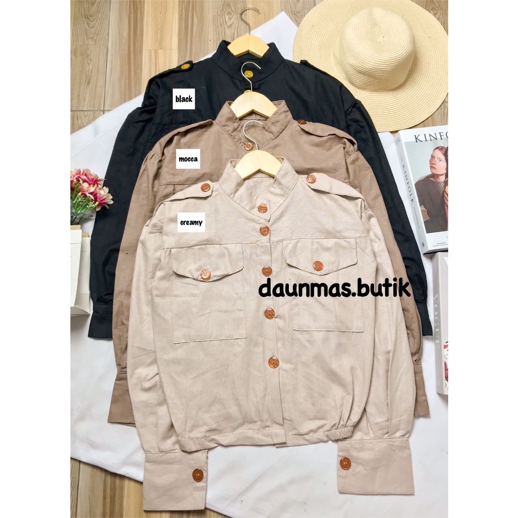 1KG MUAT 5PCS | OCHI JAKET PUFFY LINEN RAMI OCHA OVERSIZE HITS OOTD SELEBGRAM FASHION GROSIR WANITA KOREAN STYLE-5