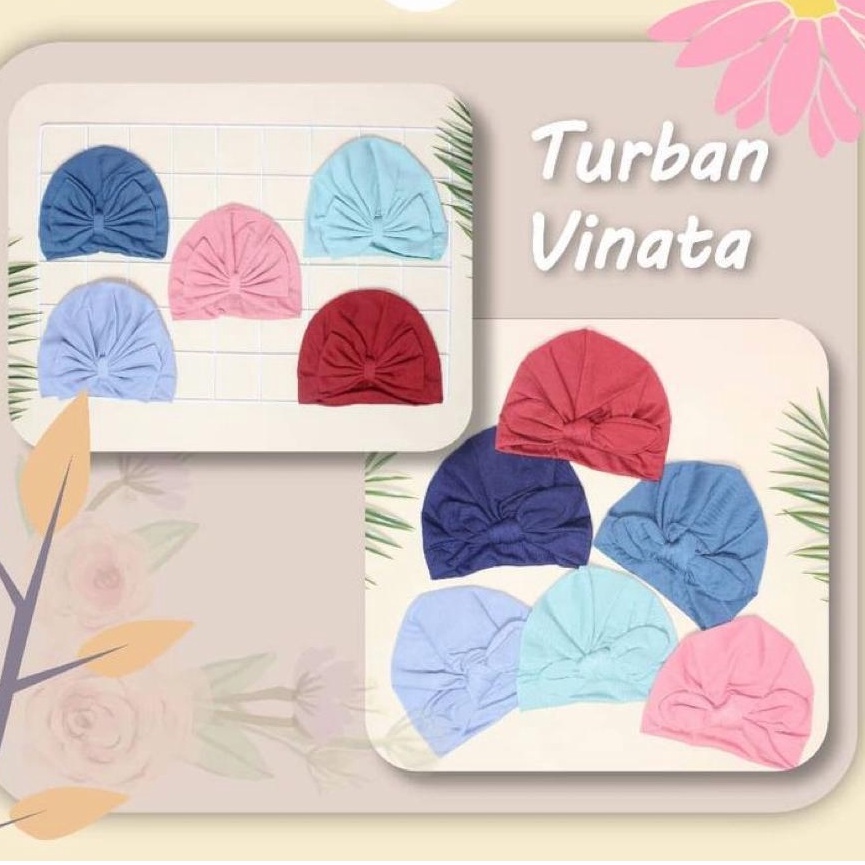 TURBAN VINATA PITA POLOS WARNA TUA - TURBAN VINATA BABY MOTIF PITA WARNA POLOS - TURBAN BABY LUCU