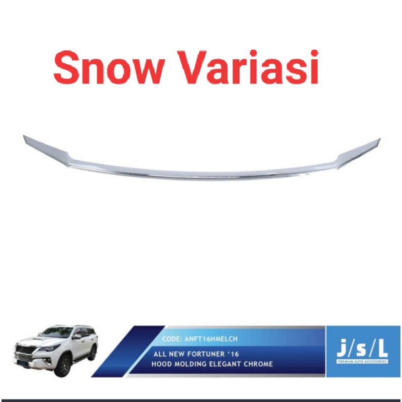 All New Fortuner Lis kap mesin hood molding elegant chrome JSL