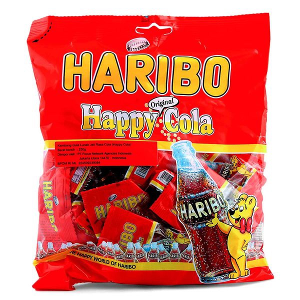 

HARIBO Happy Original Cola Jelly Candy Bag 200gr