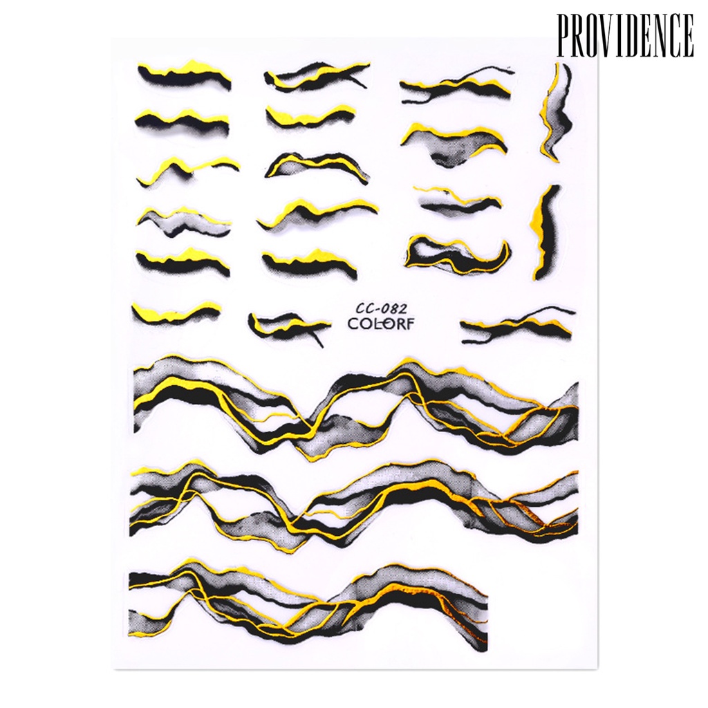 Providence 1 Lembar Stiker Kuku Ultra Tipis Motif Marmer Abstrak Untuk Manicure / Nail Art