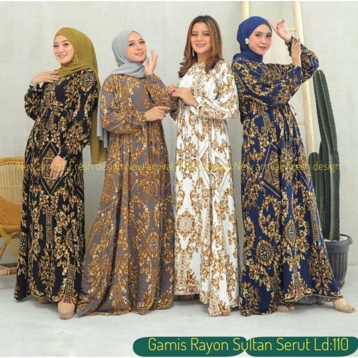 STANDAR -JUMBO 4L GAMIS RAYON ERIYAN KATUN BANGKOK RAYON VISCOSE MOTIF SULTAN