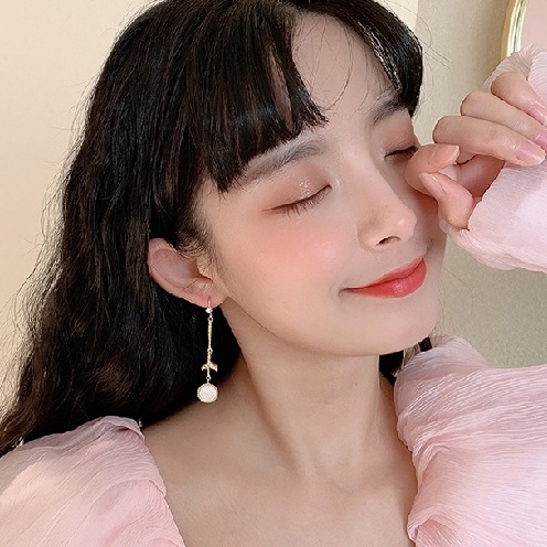 2023baru Versi Korea Anting Mutiara Anting Rumbai Panjang Elegan Anting Logam Fashion