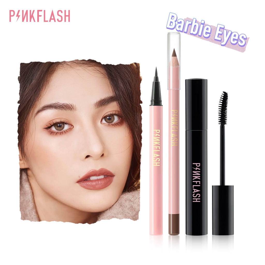 PINKFLASH OhMyLine Evenly Pigmented Waterproof Eyeliner Mascara Pensil Alis Tahan Air Profesional Eyes Set