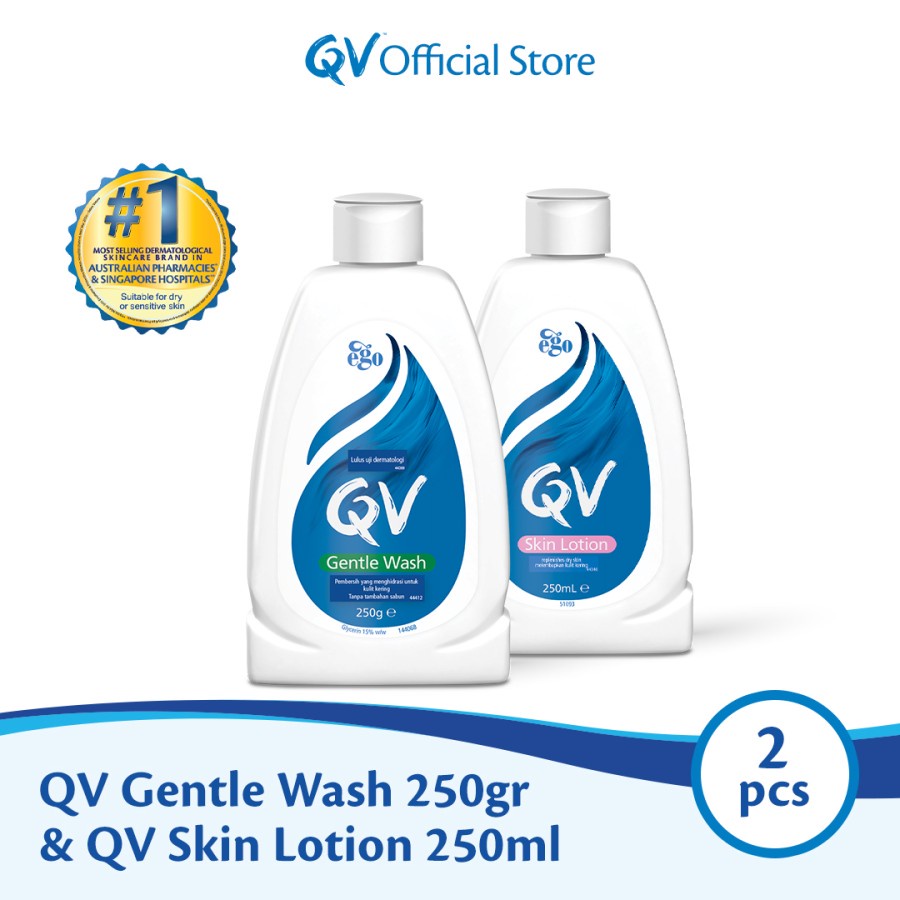 [Bundle] QV Skin Lotion 250 gr dan QV Gentle Wash 250 ml