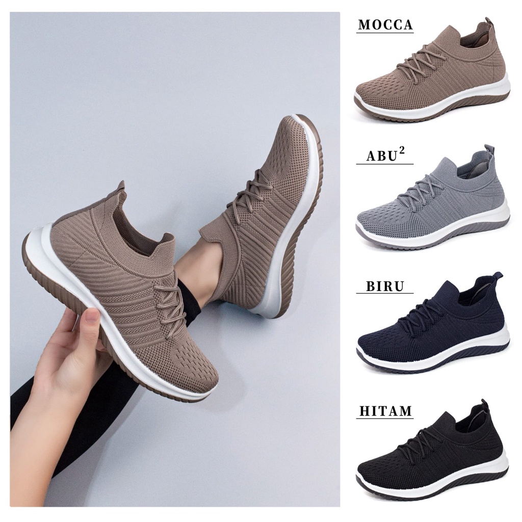 Sepatu Wanita Sneakers Wanita Import Cewek Sport Bertali Shoes Kasual Fashion Shoes Wanita A3063