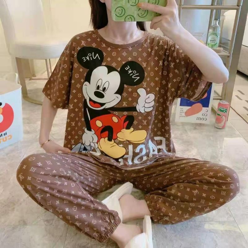 MDLV ~ BAJU TIDUR SET CP JOGGER MIKI TOP ELVI KAOS SPANDEK BAJU TIDUR DEWASA PREMIUM FASHION IMPORT