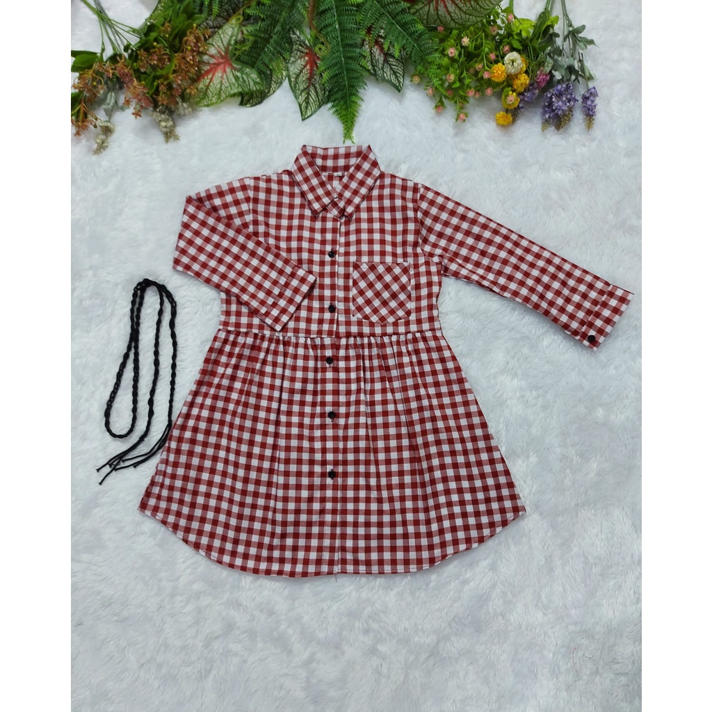 BDG_STYLE Kemeja dress anak perempuan / Kemeja Anak Fashion / Kemeja Anak / Baju Anak perempuan / Atasan Anak perempuan/(COD)