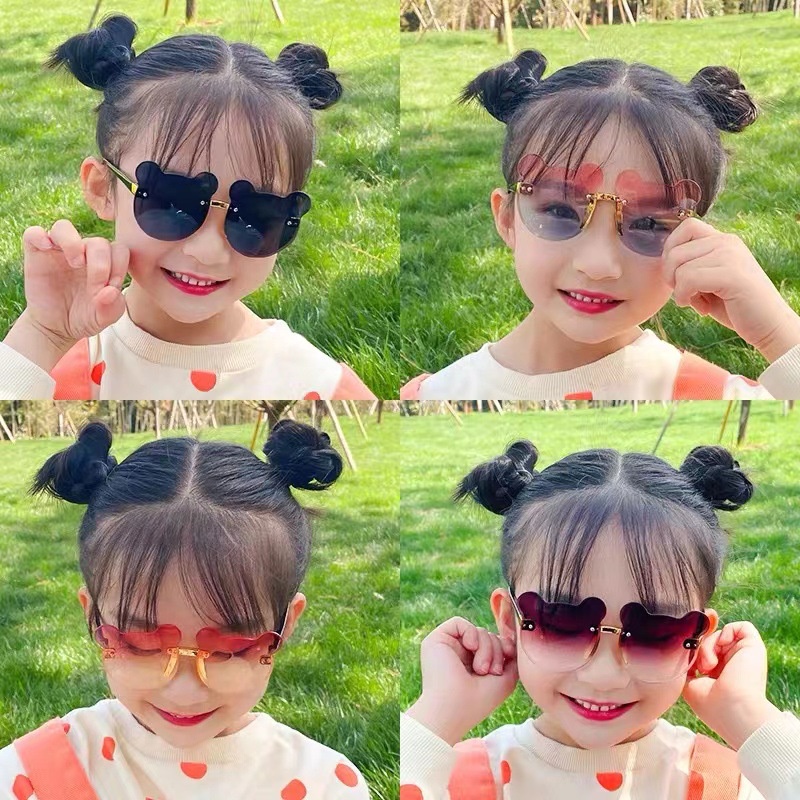 ✔ COD Kacamata hitam Anak Fashion Kacamata Anak Telinga Beruang NO frame Titanium High Quality Import bear kacamata 1 - 8 tahun kids kacamata beruang D722