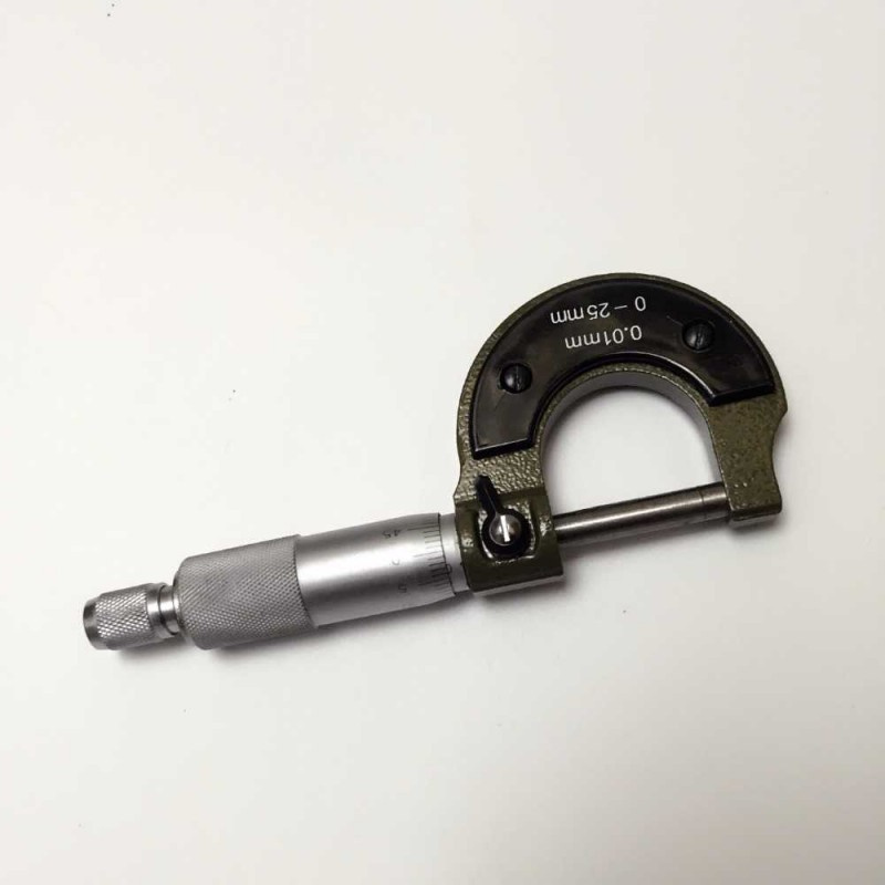 Micrometer 0-25mm 0.01mm - QST008 Silver Hitam