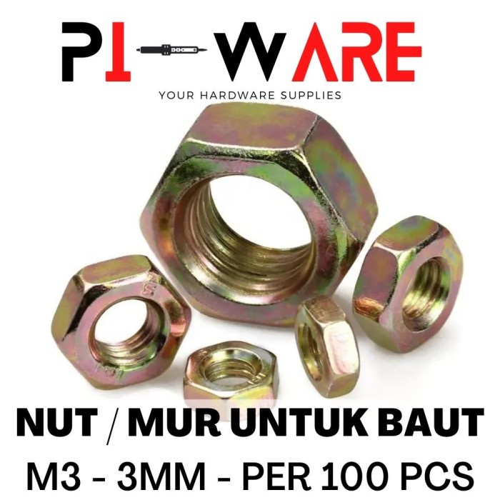 Per Bungkus Isi 100 Pcs Mur Untuk Baut Ukuran 3mm 3 mm M3 100Pcs