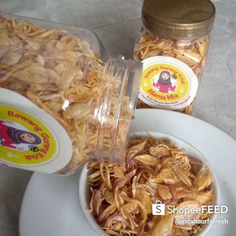 

Bawang Goreng Sumenep 100% Asli Mama Mia kemasan toples