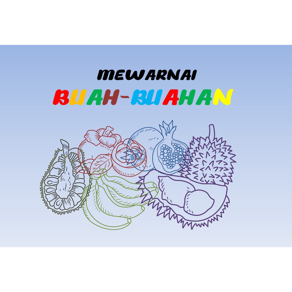 Paket Gambar Buah-Buahan Untuk Belajar Mewarnai Anak