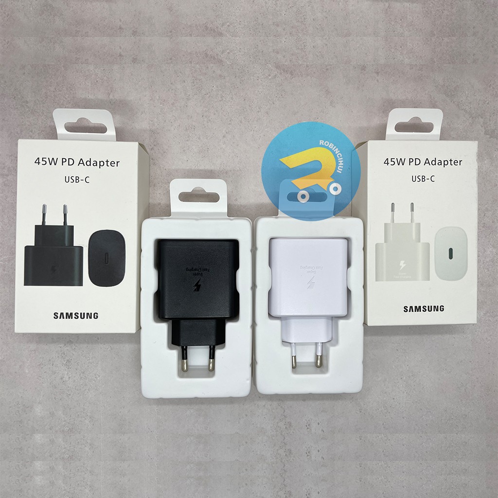 Charger Adaptor Samsung 45 Watt Type C Usb C Fast Charging Original Samsung Note10,A70,A80,S20 Ultra