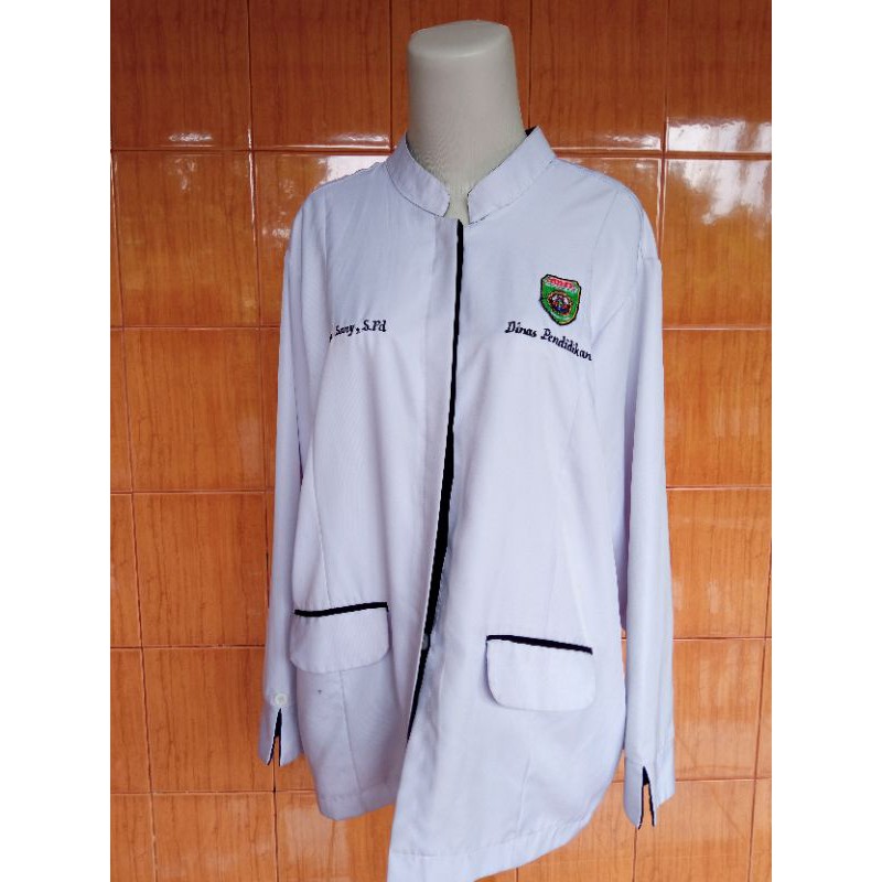 PROMO!!! Baju dinas Hitam Putih + Bordir / Kemeja Dinas Hitam putih / Baju Dinas Pendidikan
