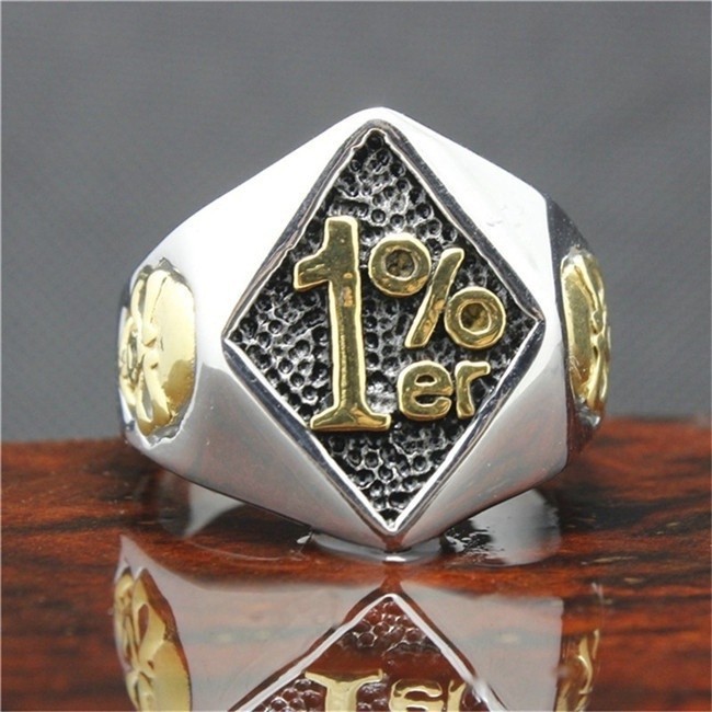 SEUSUK  Cincin Vintage Punk Desain Tengkorak Bahan Stainless Steel untuk Pria