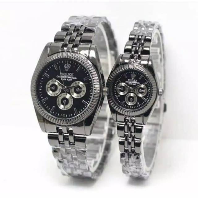 JAM TANGAN ROLEX HITAM COUPLE