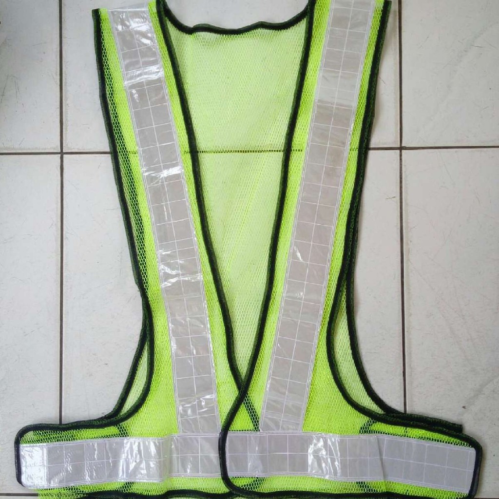 Safety Vest - Baju Rompi Proyek Pengaman Jaring V Hijau (Per 10 helai)