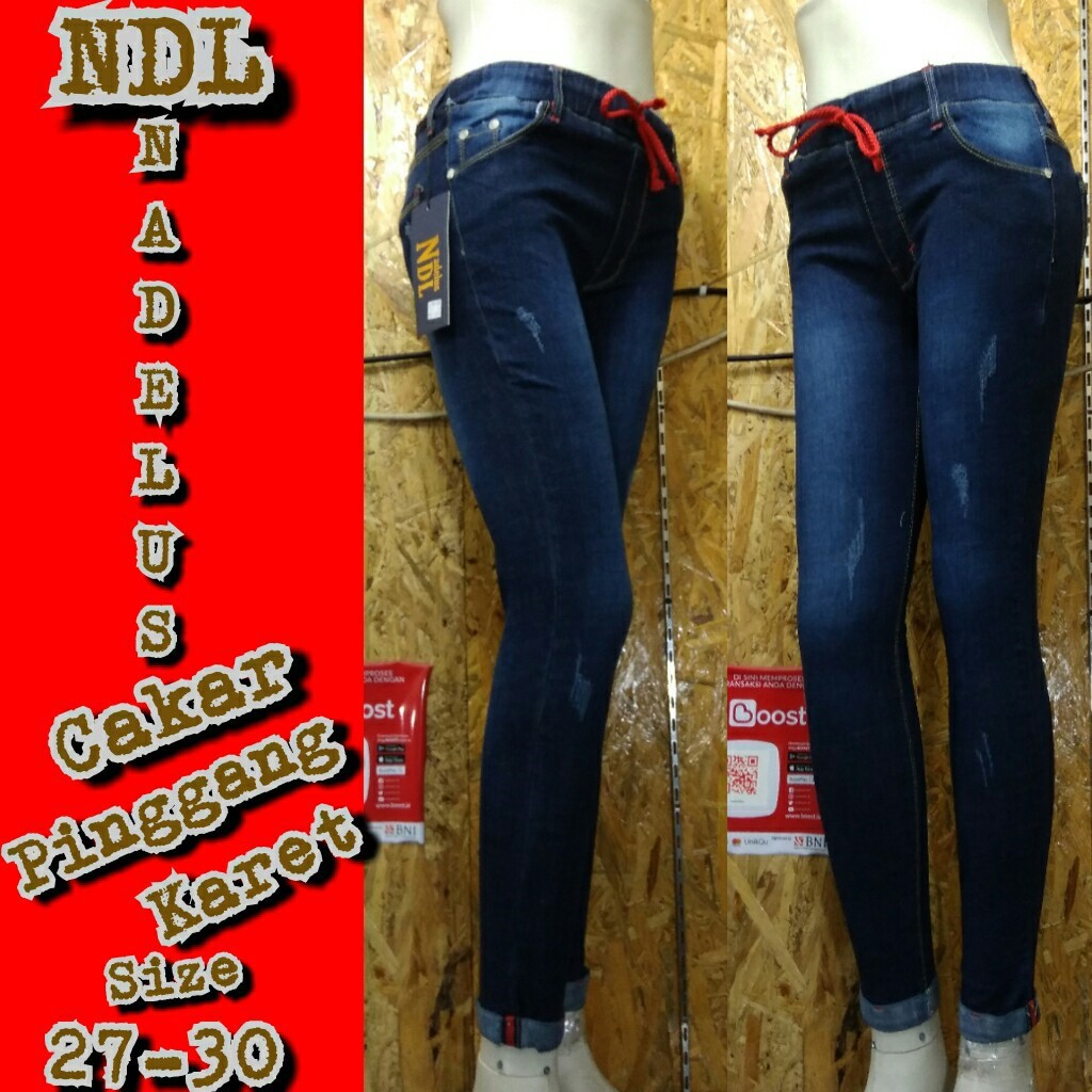 Celana jeans wanita / celana pinggang karet / jeans skinny