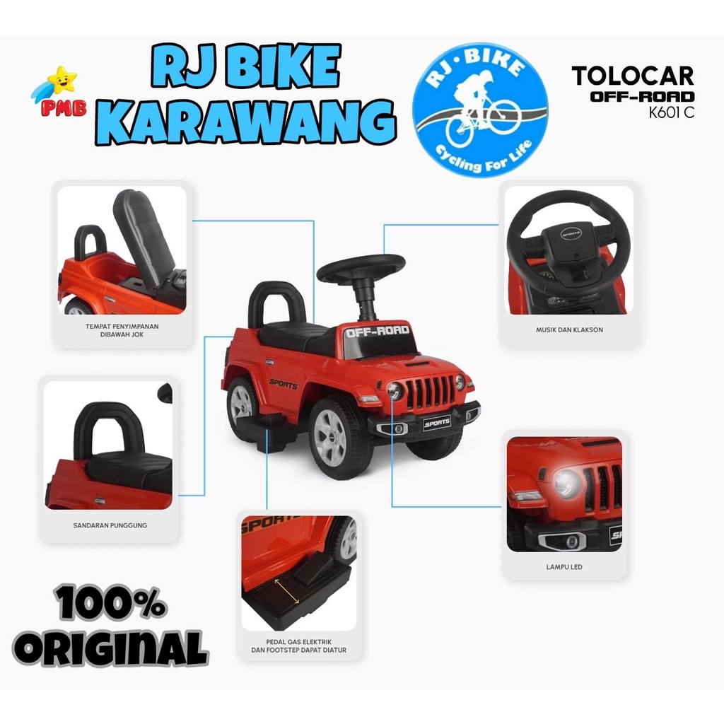 MOBILAN MAINAN ANAK PMB TOLOCAR KG601C OFFROAD MODEL JEEP