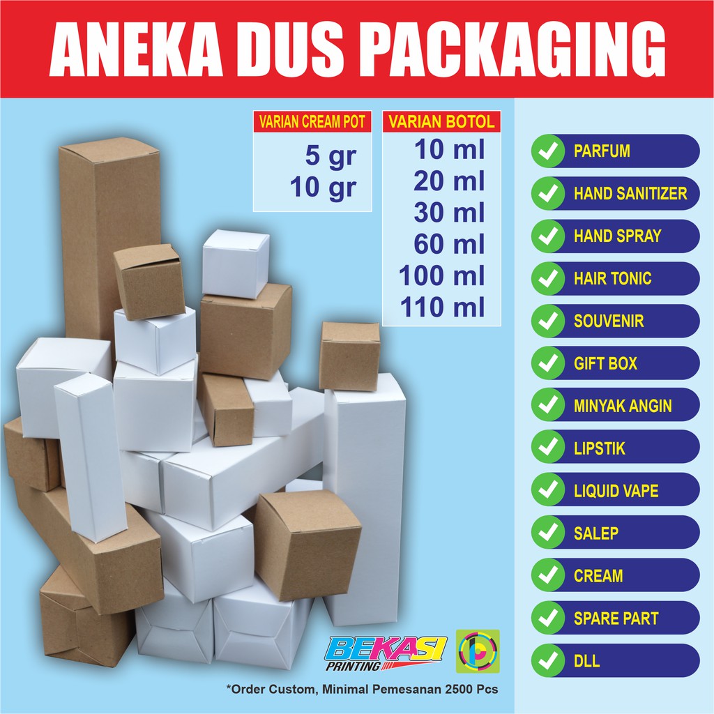 Box Packaging Botol Sprayer, Roll On, Lipstick, Parfum, Fliptop  Trigger Kayu Putih 5, 10, 30, 60, 1