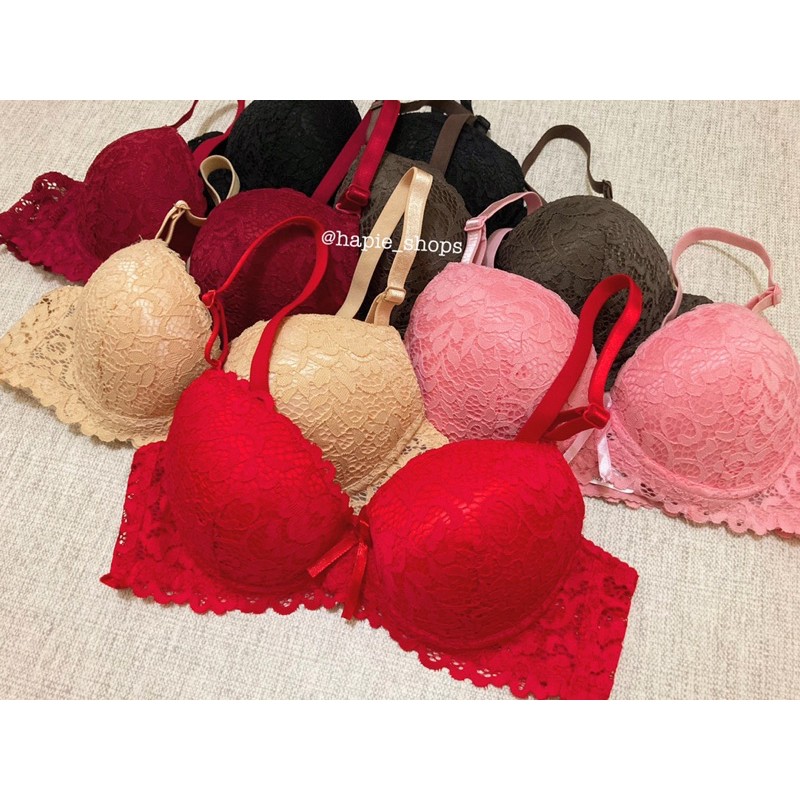 Bella lace bra/bra busa tebal/push up bra pushup/bh push up/bra kawat murah/bra brukat renda sexy
