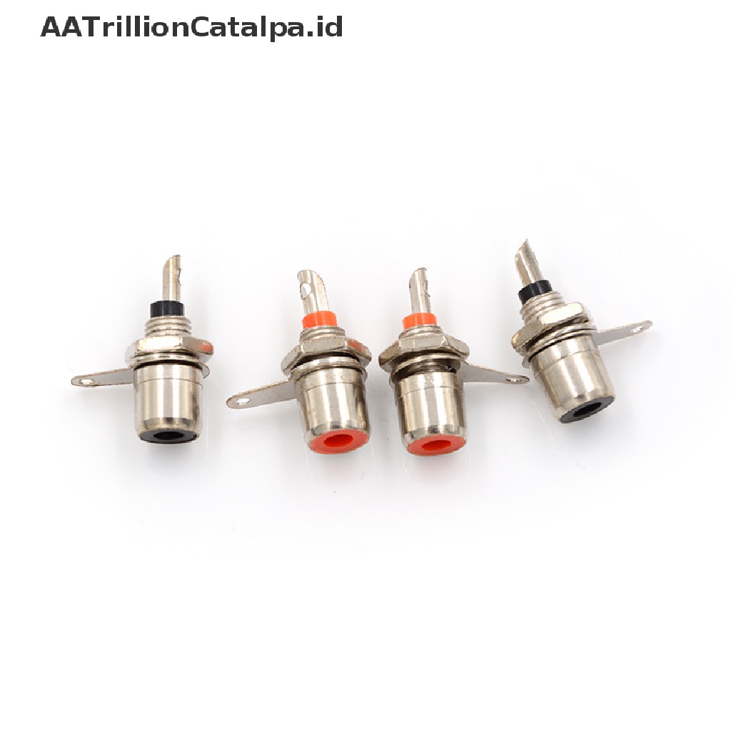 4 Pcs Konektor Soket Female RCA Phono Bahan Metal