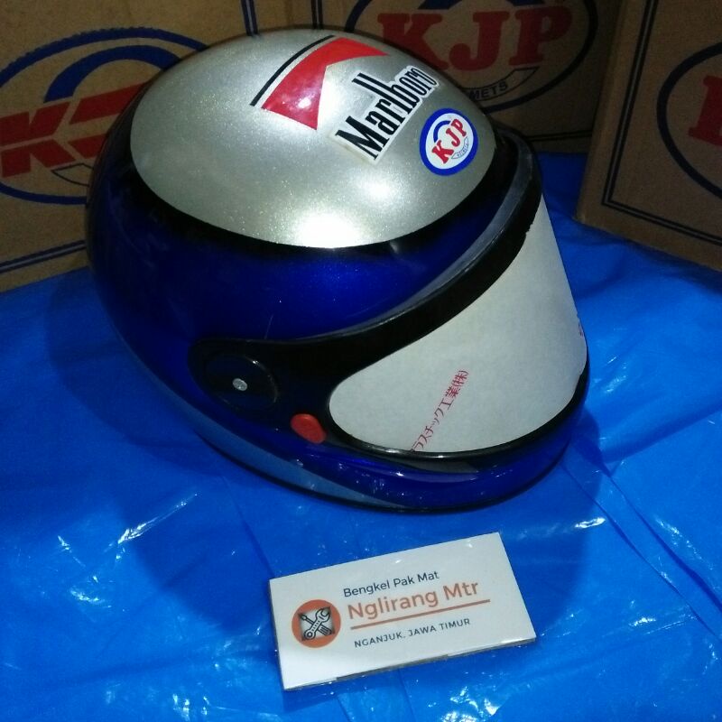 helm helmet lama klasik classic jadul retro old school vintage KJP tipe Marlboro warna pepsi cola mb