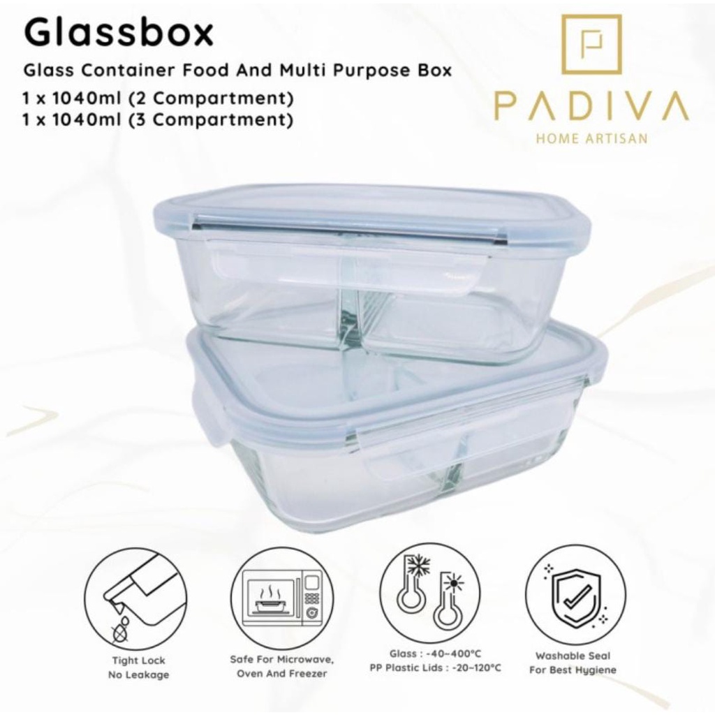 Padiva Glassbox Food &amp; Multi Purpose Storage (1x1520ml)