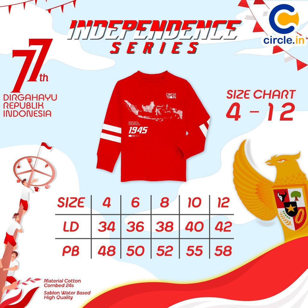 Kaos Kemerdekaan Anak Independent Series Tshirt By Circle.in