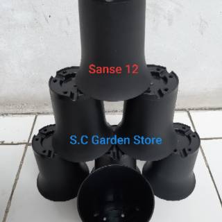  POT  NKT SANSE 12 WARNA  HITAM  POT  BUNGA SANSE 12 POT  