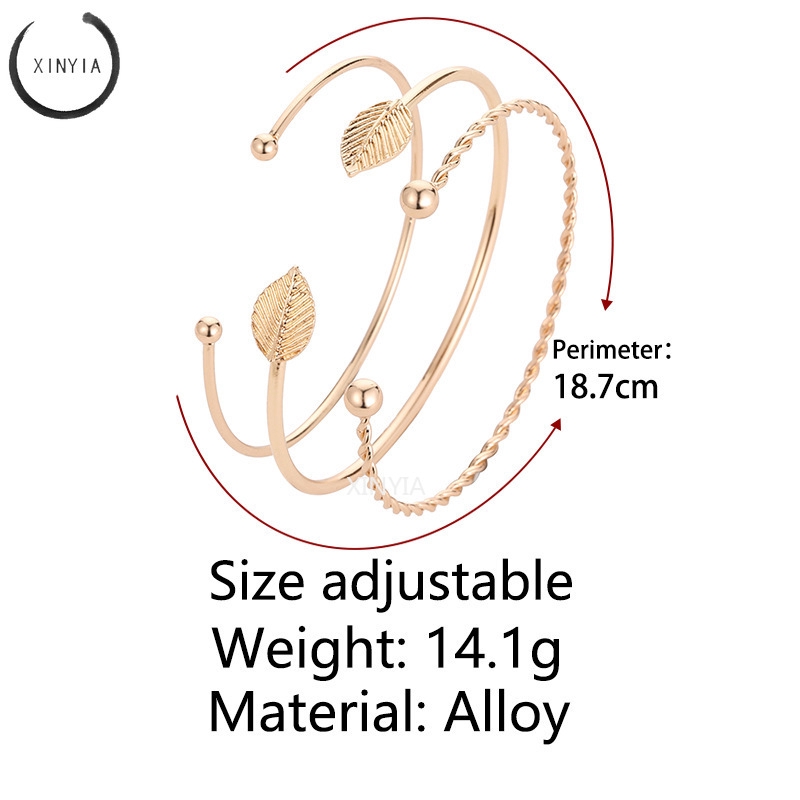 Daun Tiga Potong Gelang Geometris Gelang Kepribadian Terbuka