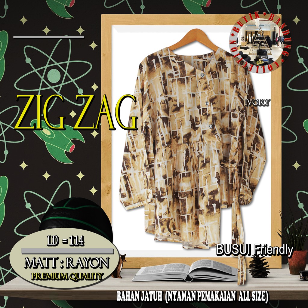 Atasan wanita / Blouse Wanita RAYON VISCOSE PREMIUM - Violla - Model Zig zag (Busui Friendly)-2