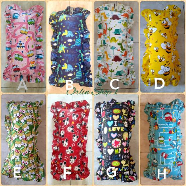 Bantal imut mini sarung rempel polos dan karakter anak premium