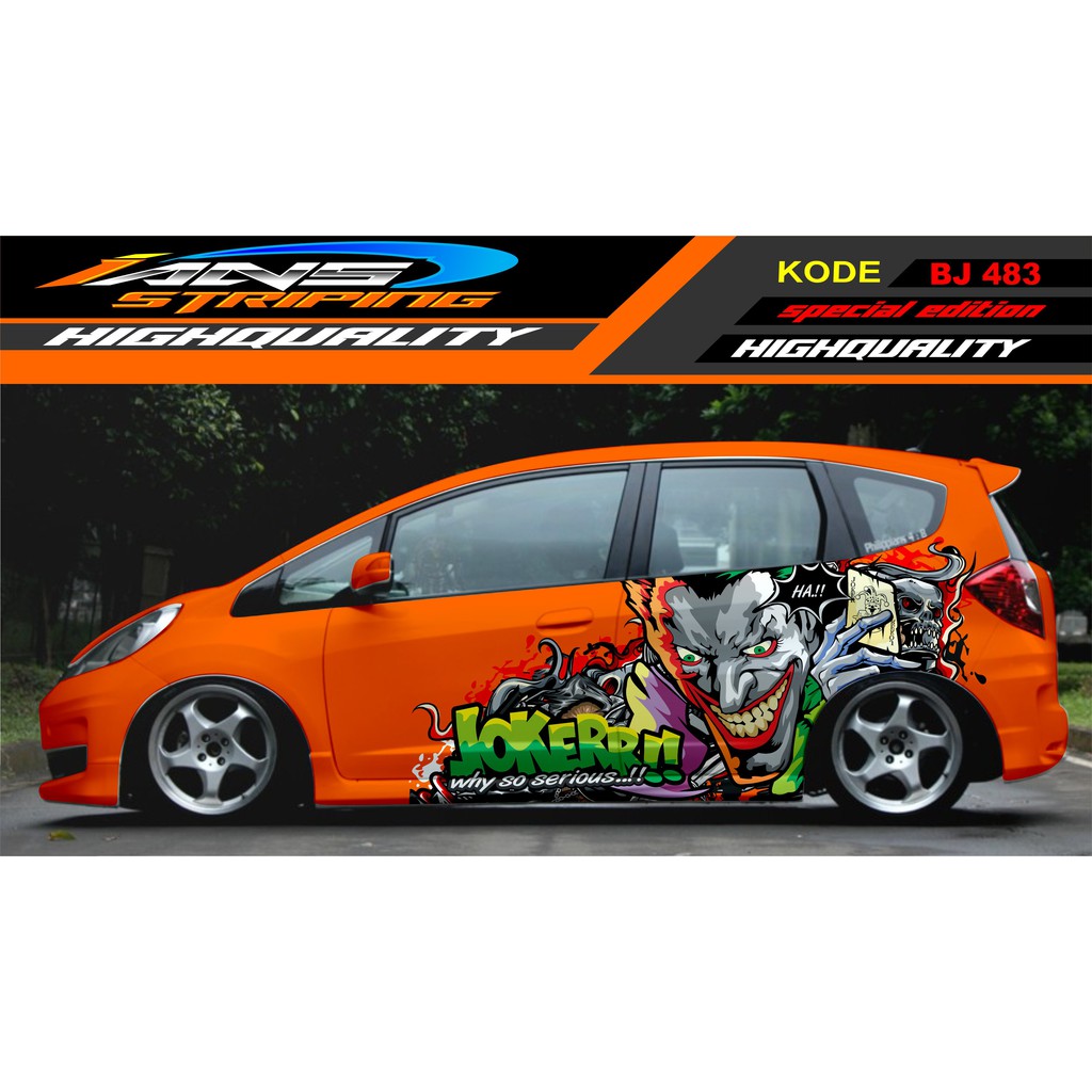 STICKER DECAL MOBIL JAZZ, BRIO, AGYA, AVANZA, SIGRA / VARIASI STIKER MOBIL JOKER / STIKER MOBIL