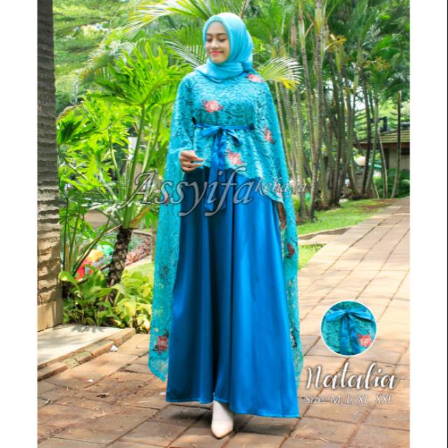 Set kebaya brokat gamis long cape 1