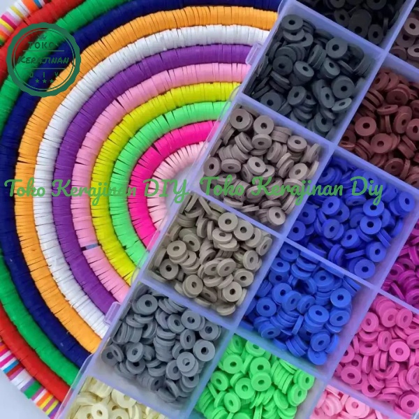 [250pcs] Manik Manik Polymer Clay Beads Spacer Mote Etnik Bahan Craft &amp; DIY