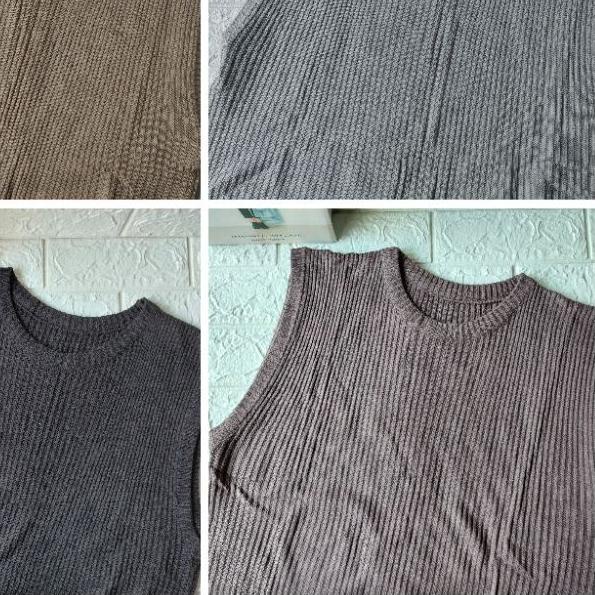 ✰ Inner Dress Kutung Rajut | Gamis Tanpa Lengan | Inner Dress Manset Knit ™