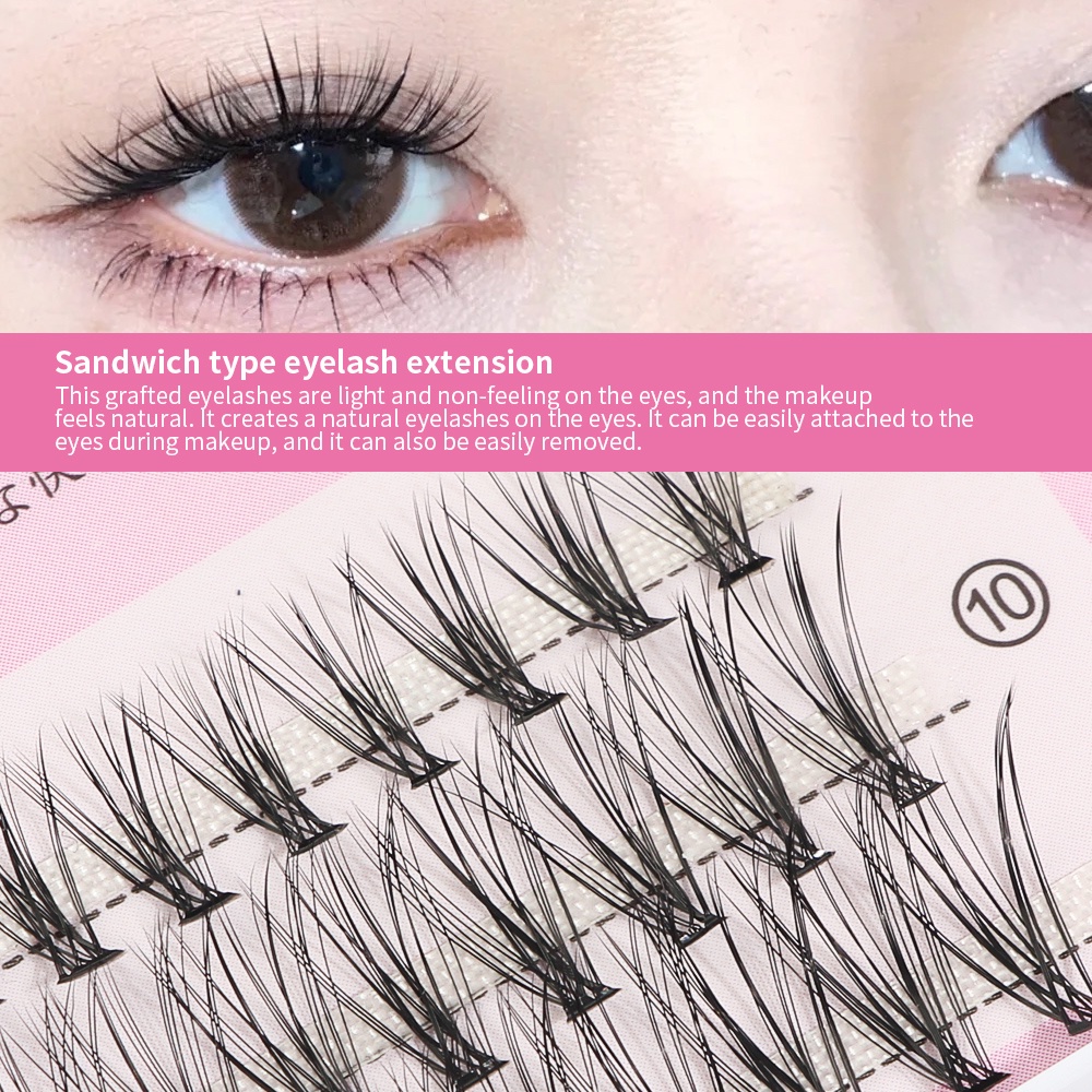 MAGEFY 3D Bulu Mata Eyelash Extension Tanam Eyelash Extension Fish Tail Panjang Campuran 80004